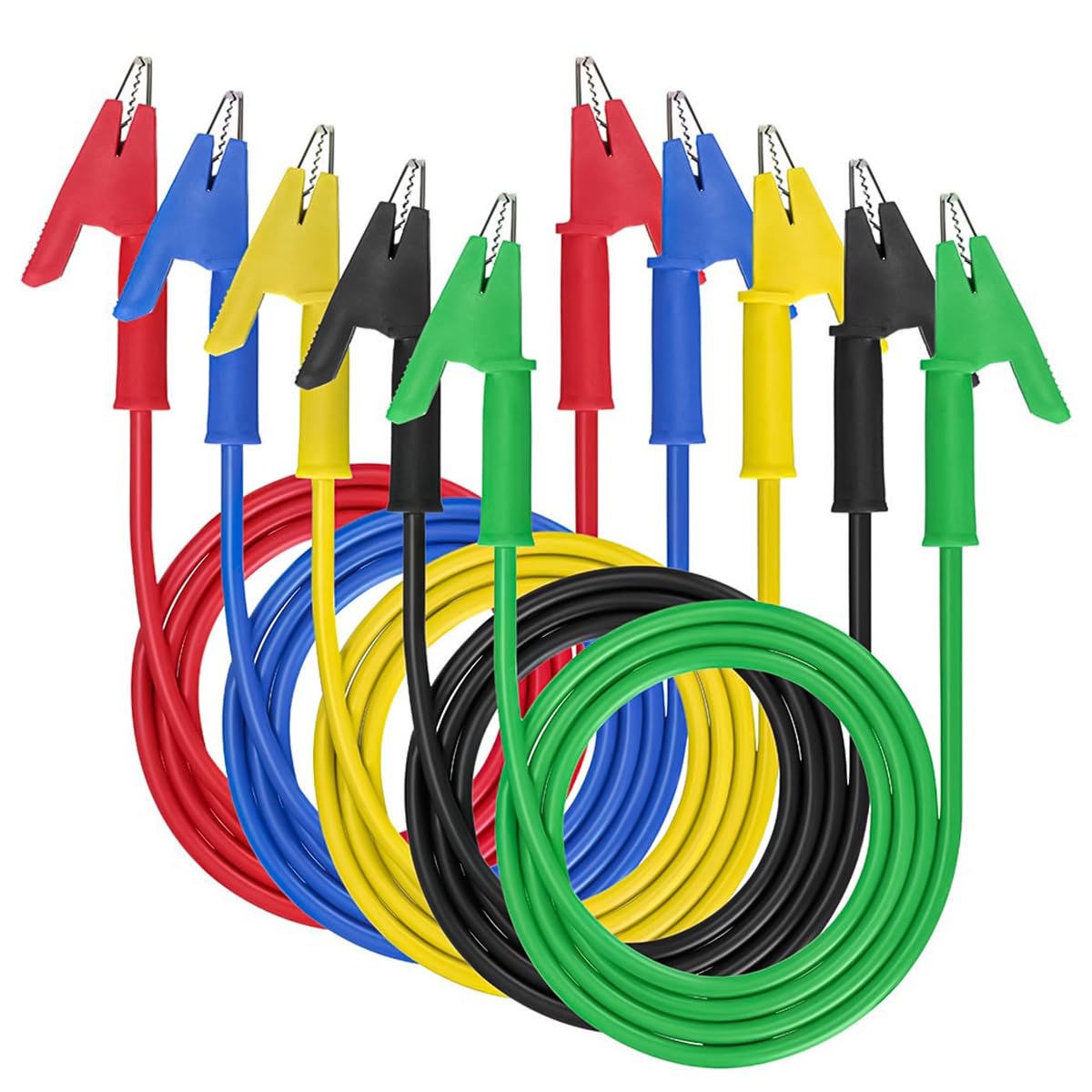 Serplex® 5pcs Crocodile Clip Wires 15A Test Lead Wire Cable with Insulators Clips 3.3 ft/1m Alligator Clip Wires Dual Ended Insulators Cable for Electrical Testing Serplex® 5pcs Crocodile Clip Wires 15A Test Lead Wire Cable with Insulators Clips 3.3 ft/1m Alligator Clip Wires Dual Ended Insulators Cable for Electrical Testing